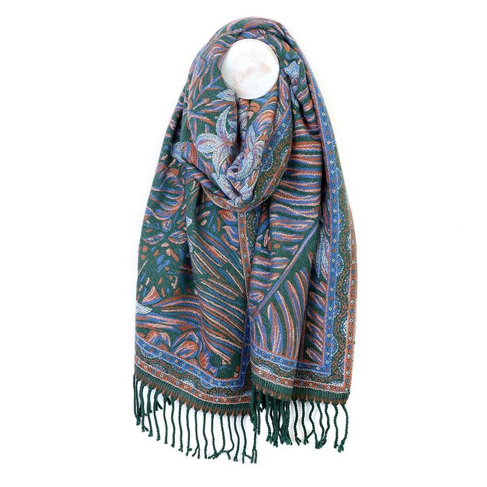Peace of Mind Scarf Celia Mix Reversible Ornate Fern Leaf Scarf